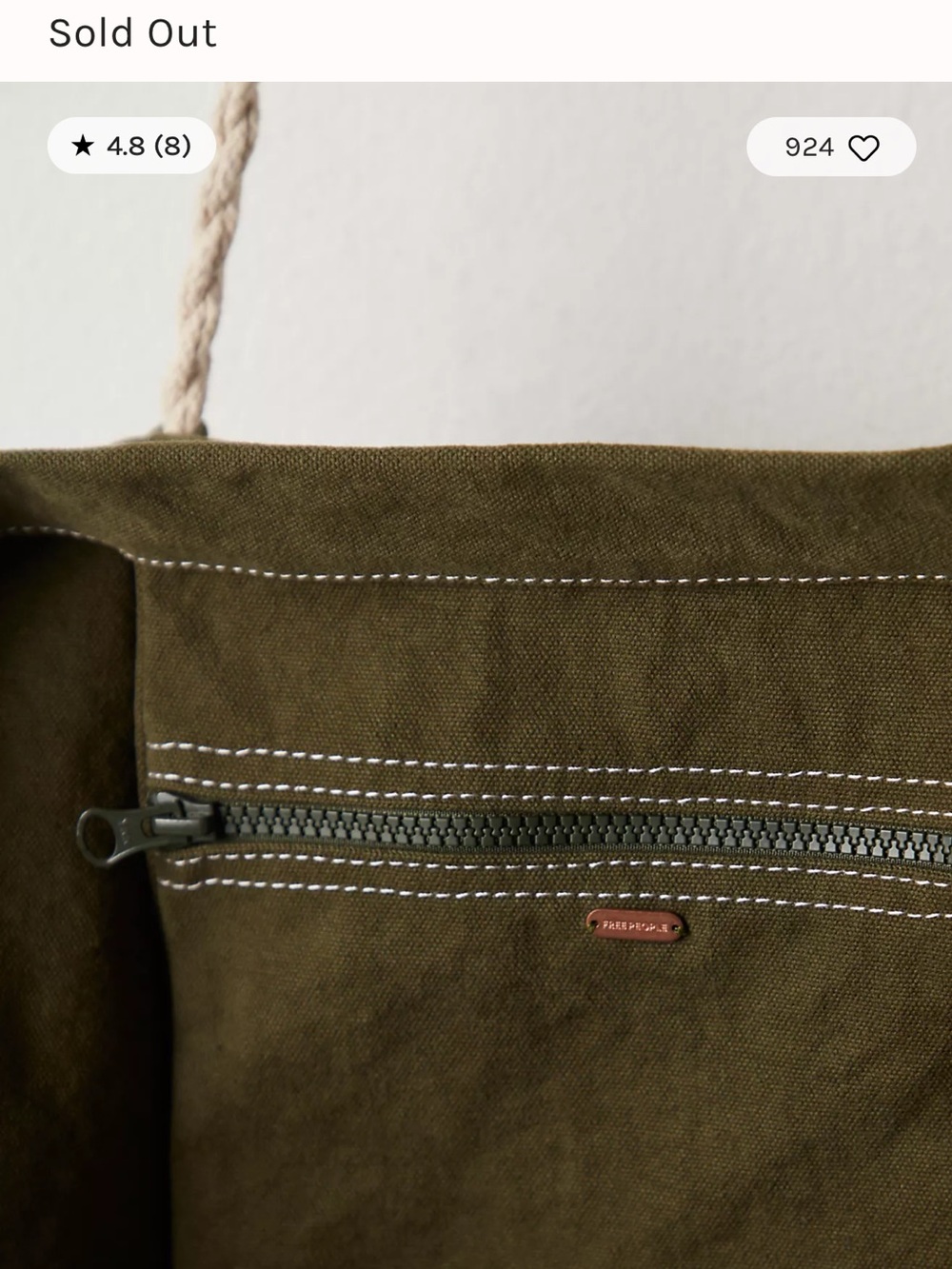 FREE PEOPLE Carryall Tote Bag - Been There Badge - Picture 9 of 11